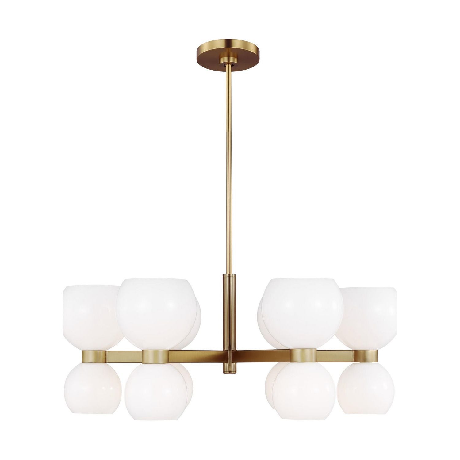 Studio de confort visuel Canada - KSC10212BBSMG - 12 lampes Suspendu - Londyn - Laiton bruni et verre blanc laiteux