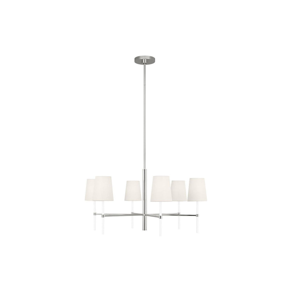 Visual Comfort Studio Canada - KSC1086PNGW - Six Light Chandelier - Monroe - Polished Nickel