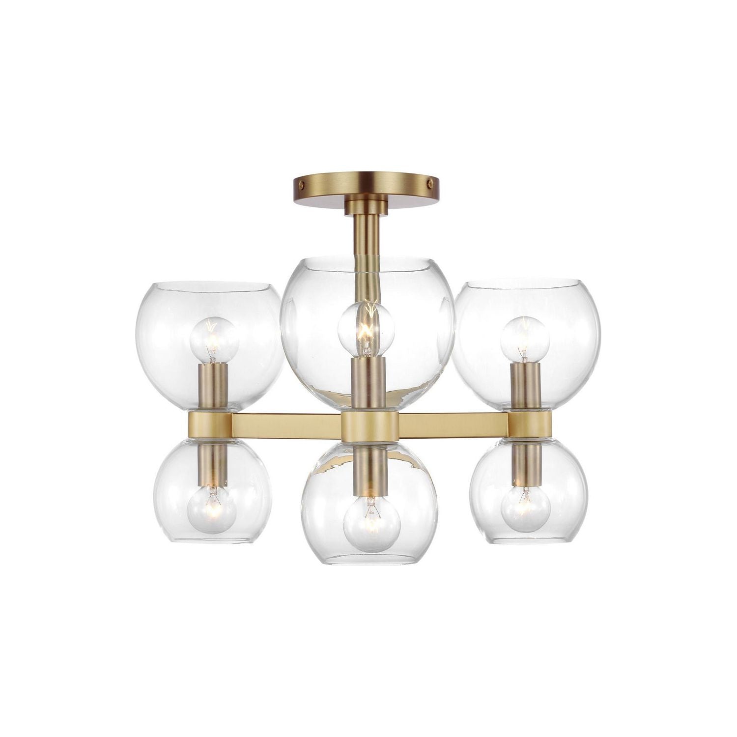 Visual Comfort Studio Canada - KSF1036BBSCG - Six Light Semi Flush Mount - Londyn - Burnished Brass with Clear Glass