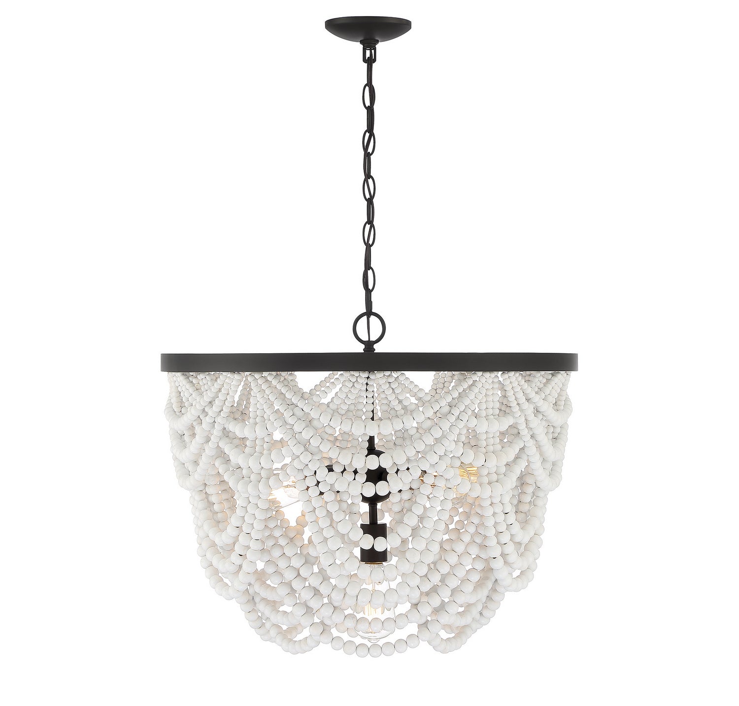 Meridian M100101GRORB Cinq Lumières Suspendu en blanc grec avec bronze huilé