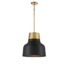 Lumière Meridian M70115MBKNB One Suspension en noir mat avec laiton naturel