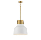 Lumière Meridian M70115WHNB One Suspension en blanc avec du laiton naturel