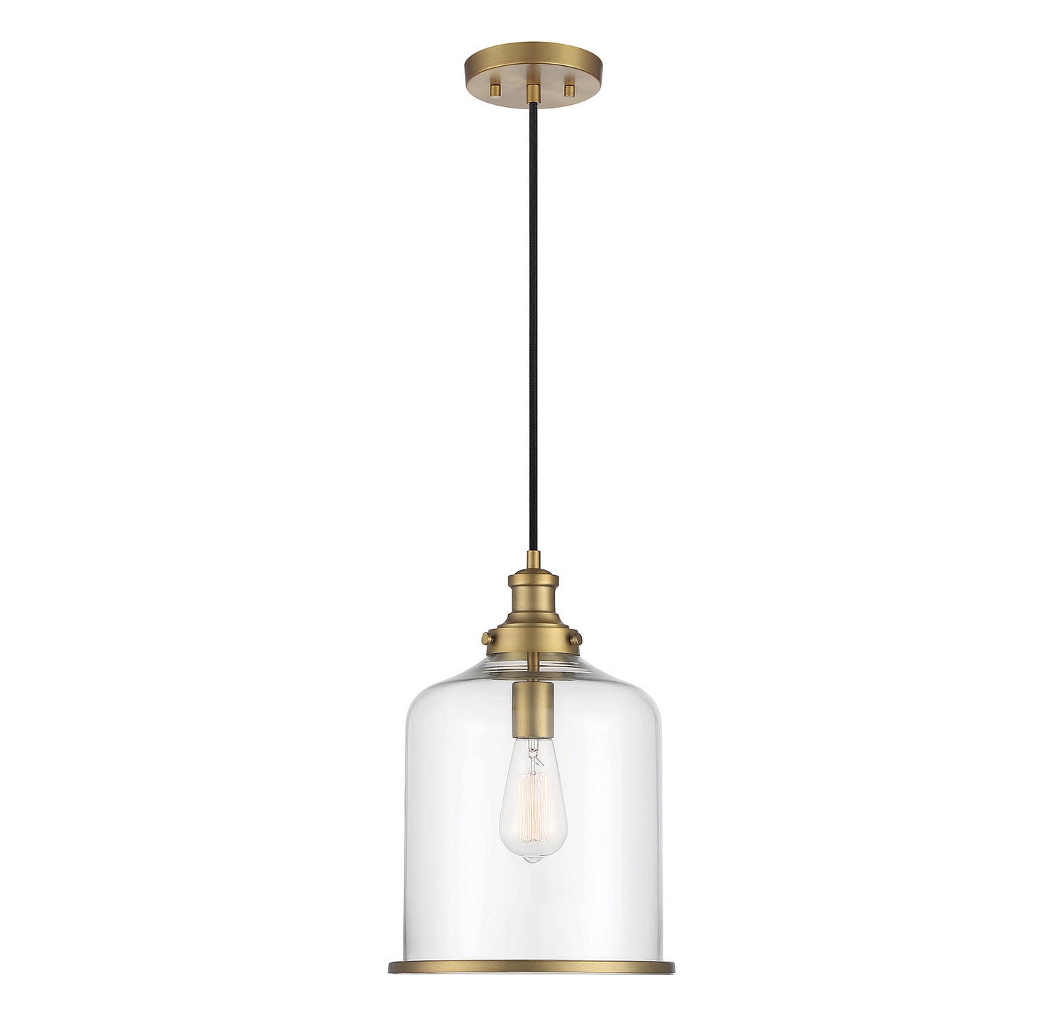 Meridian M70120NB One Light Pendant in Natural Brass