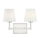 Applique murale à deux lumières Meridian M80052PN pour salle de bain, finition nickel poli