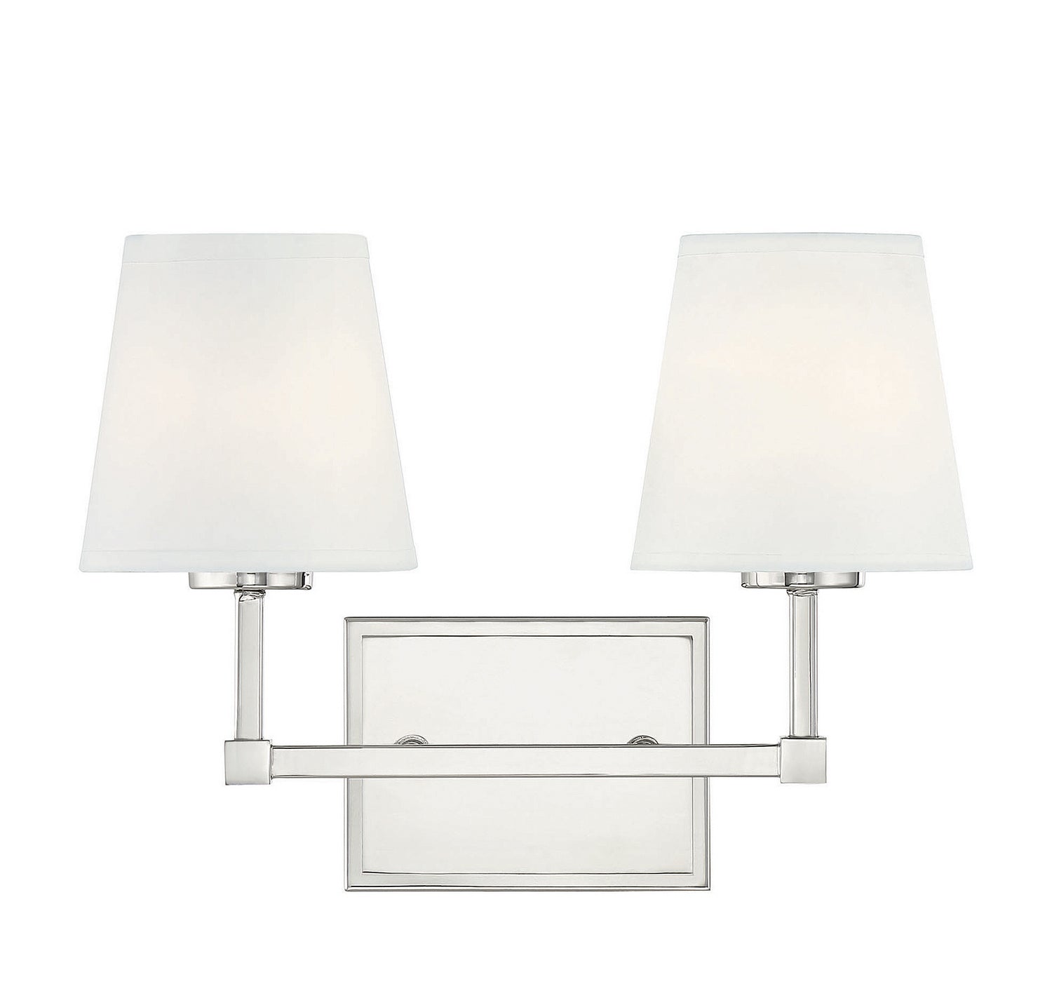 Applique murale à deux lumières Meridian M80052PN pour salle de bain, finition nickel poli