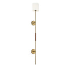 Lumière Meridian M90063NB Une lampe Murale en laiton naturel avec accents en cuir