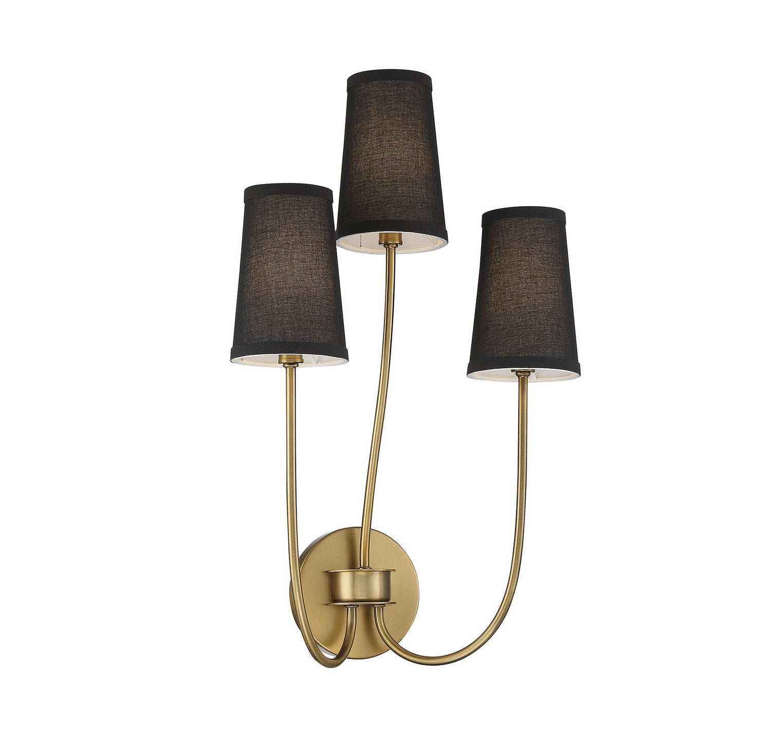 Meridian M90065NB Trois Lumières Murale en laiton naturel