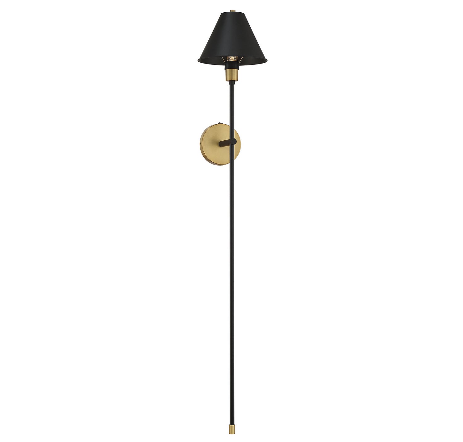 Lumière Meridian M90070BNB One Murale en noir avec des accents en laiton naturel