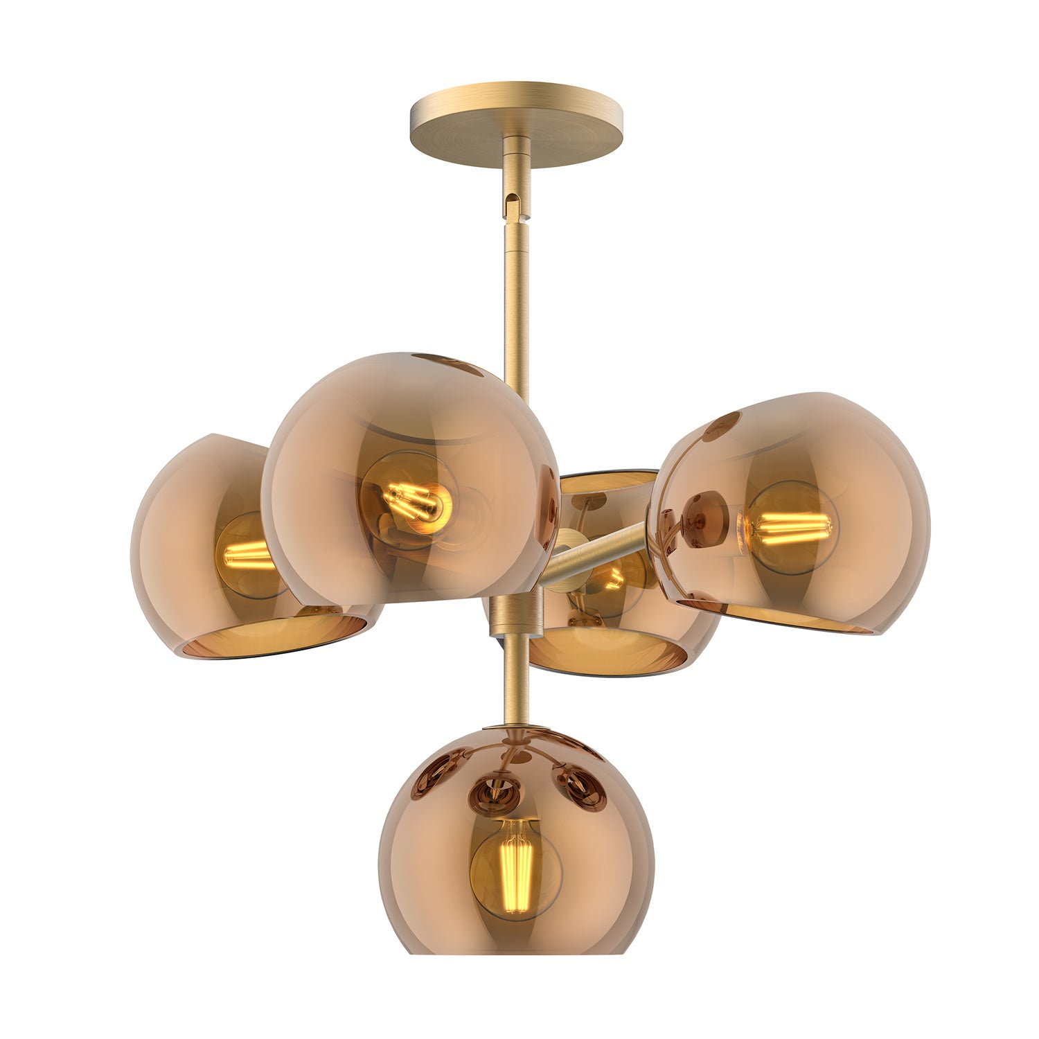 Alora Canada - CH548518BGCL - Five Light Chandelier - Willow - Brushed Gold/Clear Glass
