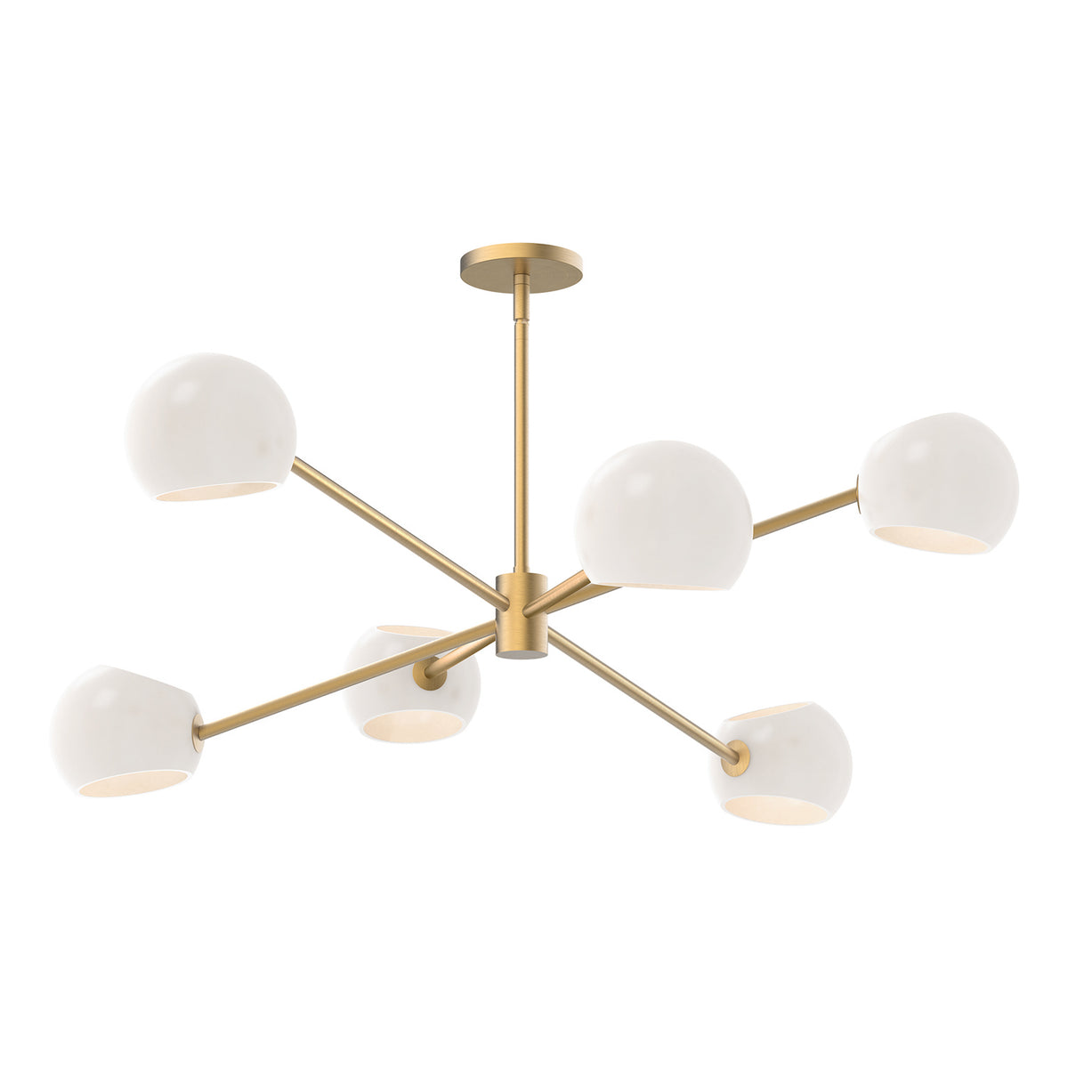 Alora Canada - CH548637BGOP - Six Light Chandelier - Willow - Brushed Gold/Opal Matte Glass