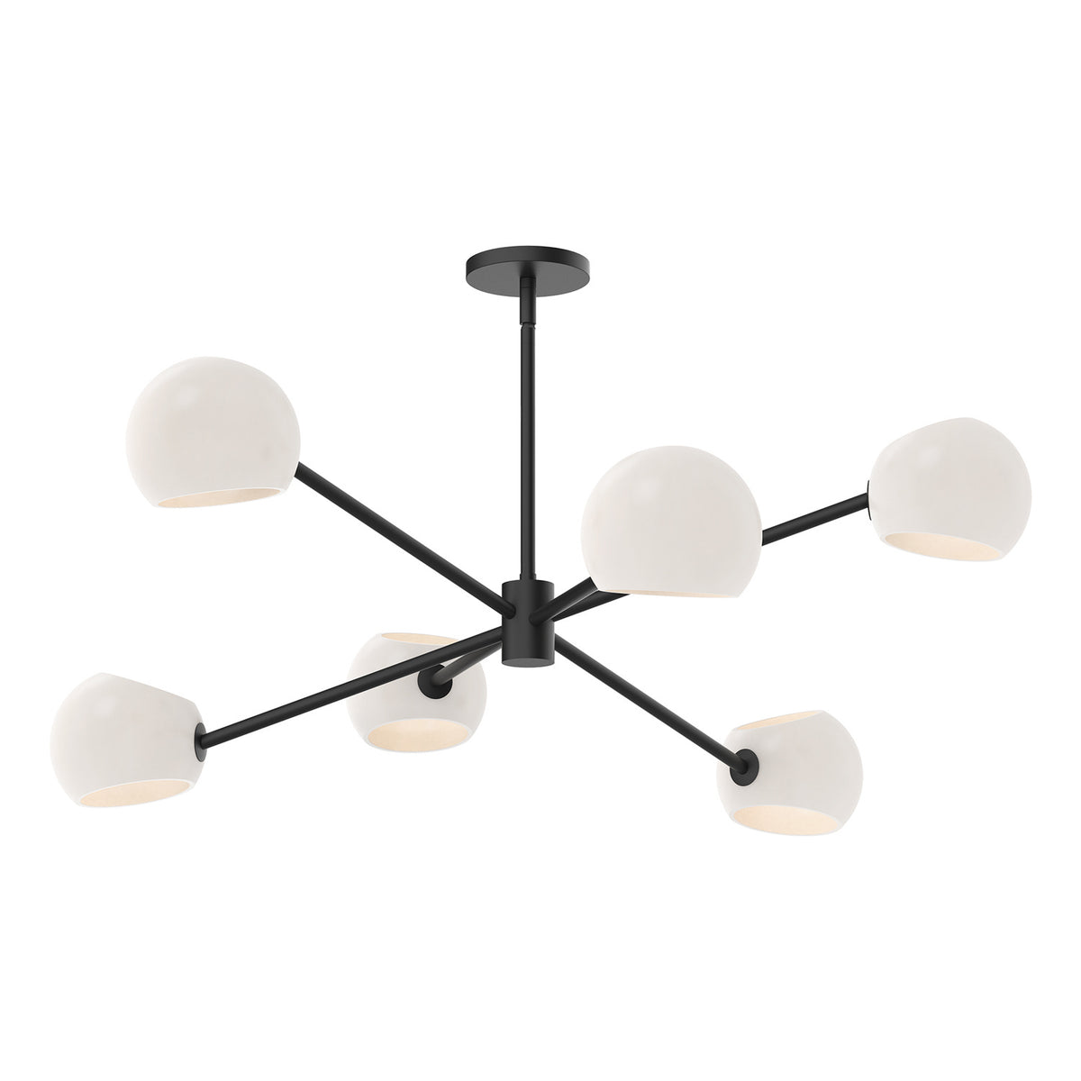 Alora Canada - CH548637MBOP - Six Light Chandelier - Willow - Matte Black/Opal Matte Glass