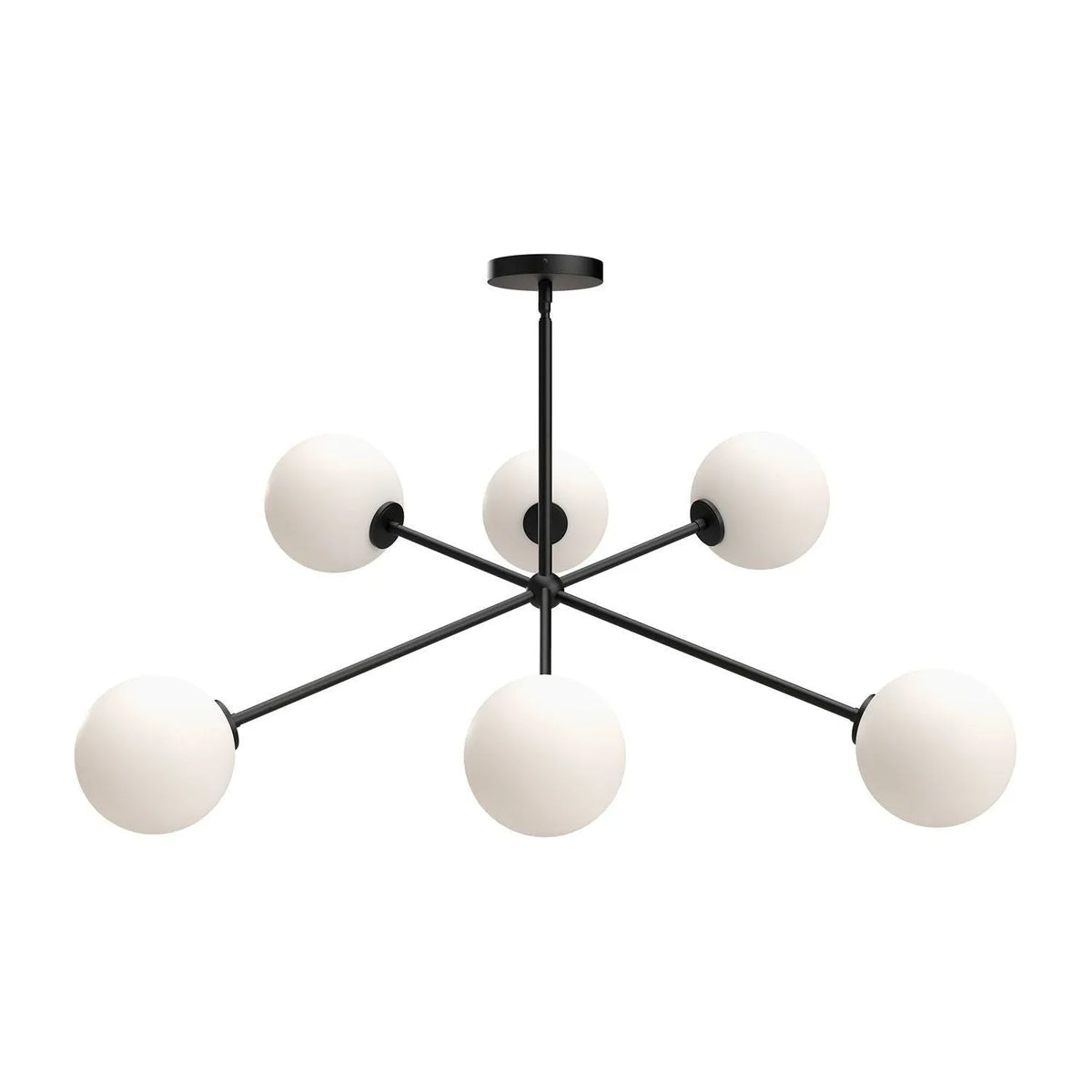 Alora Canada - CH549640MBOP - Six Light Chandelier - Cassia - Matte Black/Opal Matte Glass