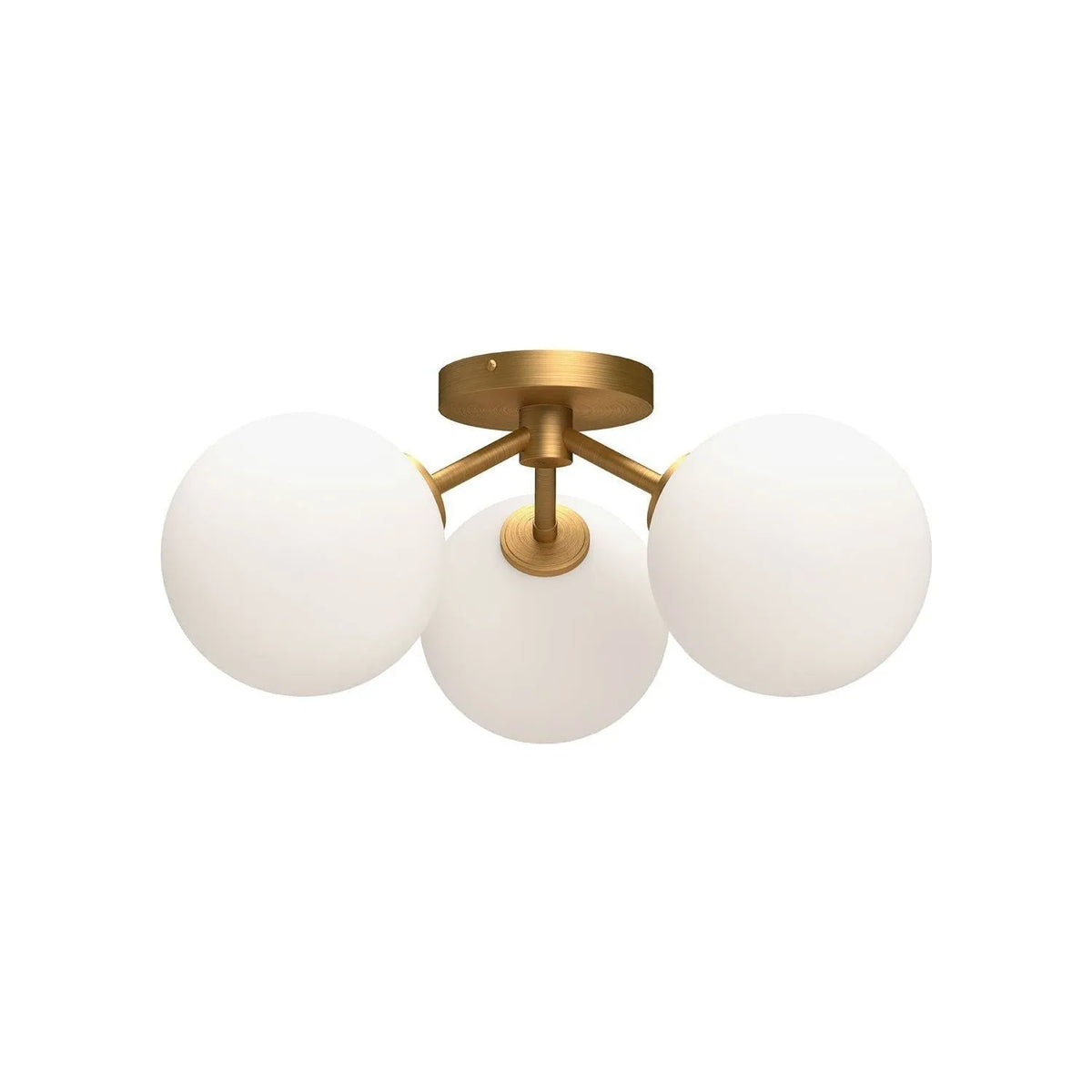 Alora Canada - SF549315AGOP - Three Light Semi-Flush Mount - Cassia - Aged Gold/Opal Matte Glass