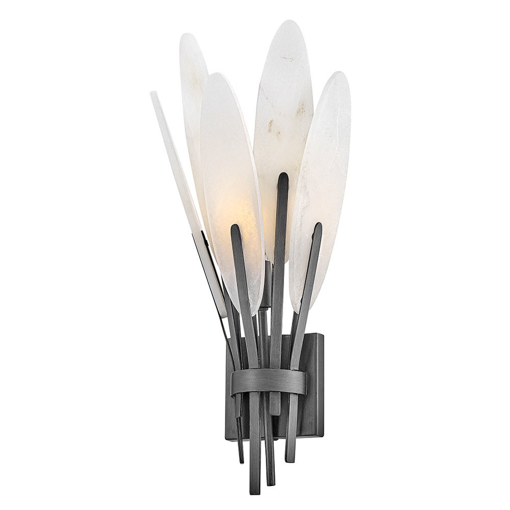 Applique murale Fredrick Ramond FR43100BGR Nerine en albâtre, finition graphite brossé