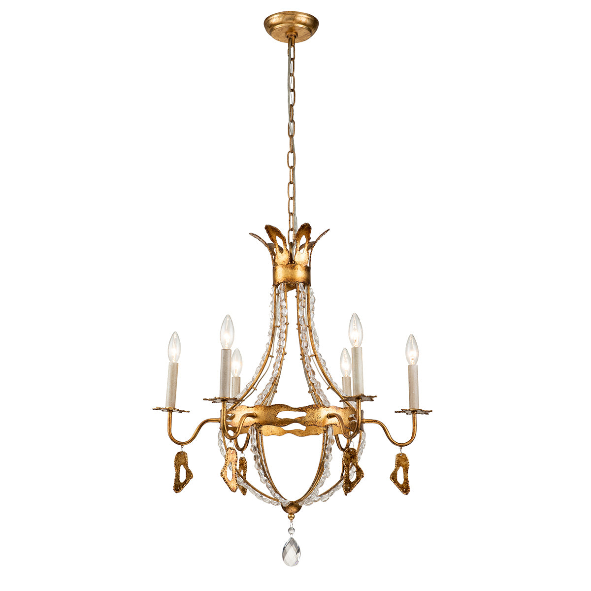 Lucas + McKearn - CH1036-6 - Six Light Chandelier - Monteleone - Gold Leaf W/Antique