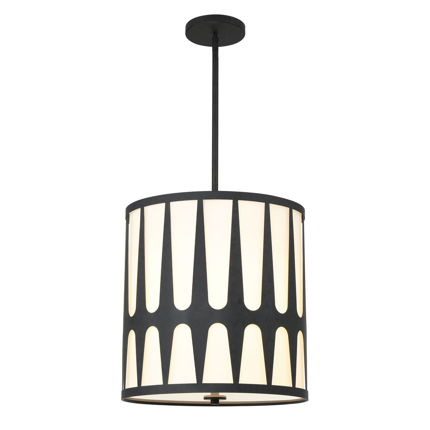 Crystorama - ROY-805-BK - Four Light Pendant - Royston - Black