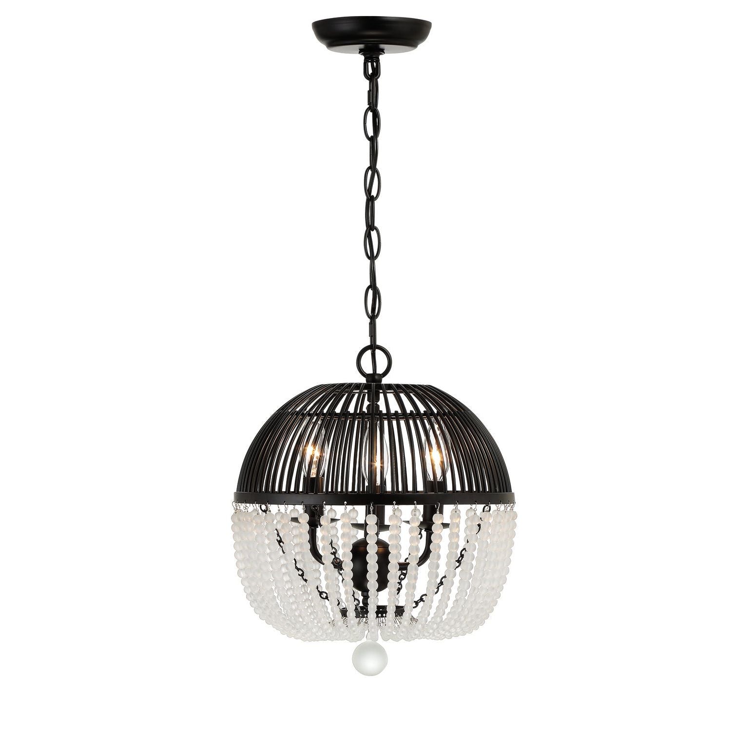 Crystorama - DUV-623-MK - Mini lampe à trois lumières Suspendu - Duval - Noir mat