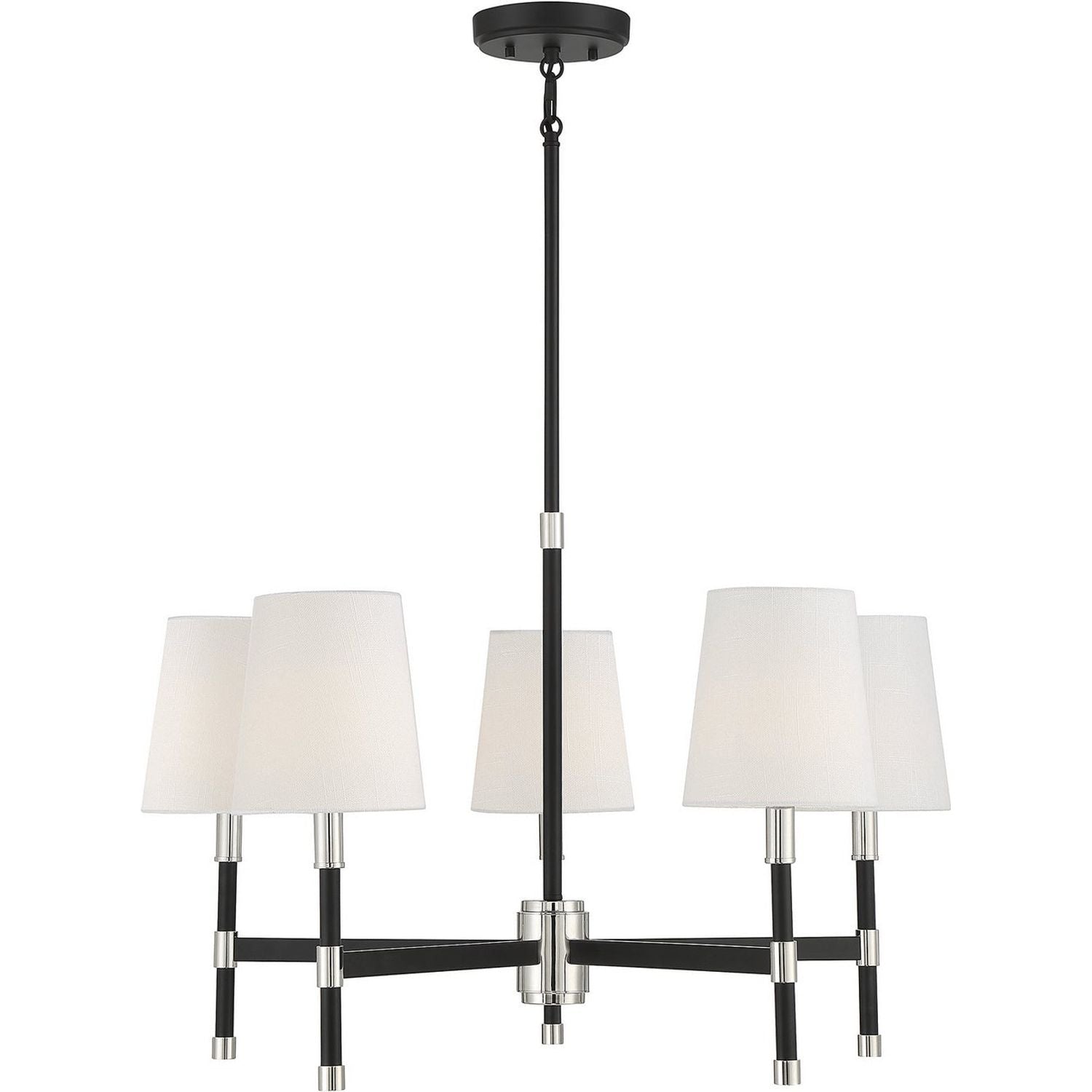 Savoy House - 1-1630-5-173 - Five Light Chandelier - Brody - Matte Black with Polished Nickel Accents