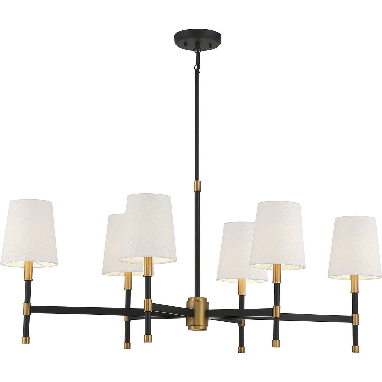 Savoy House - 1-1631-6-143 - Six Light Linear Chandelier - Brody - Matte Black with Warm Brass Accents