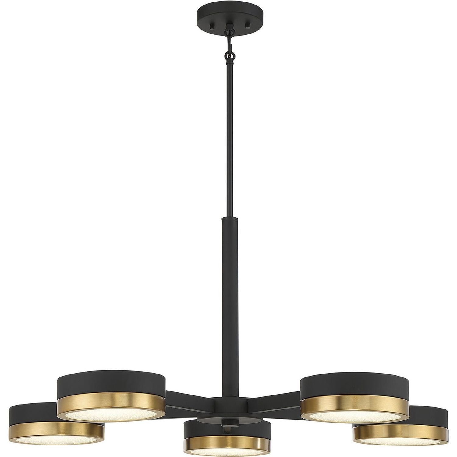 Savoy House - 1-1635-5-143 - LED Chandelier - Ashor - Matte Black with Warm Brass Accents