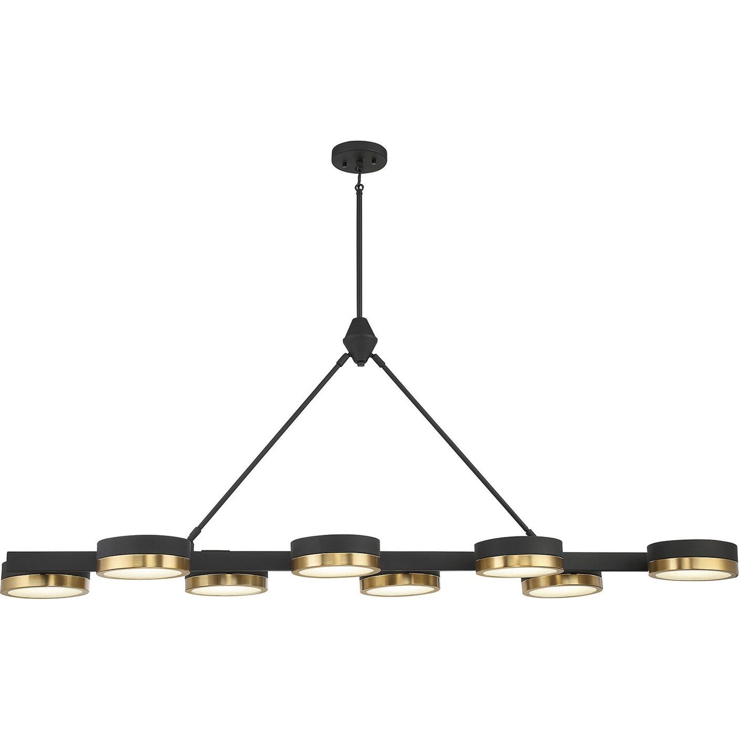 Savoy House - 1-1636-8-143 - LED Linear Chandelier - Ashor - Matte Black with Warm Brass Accents