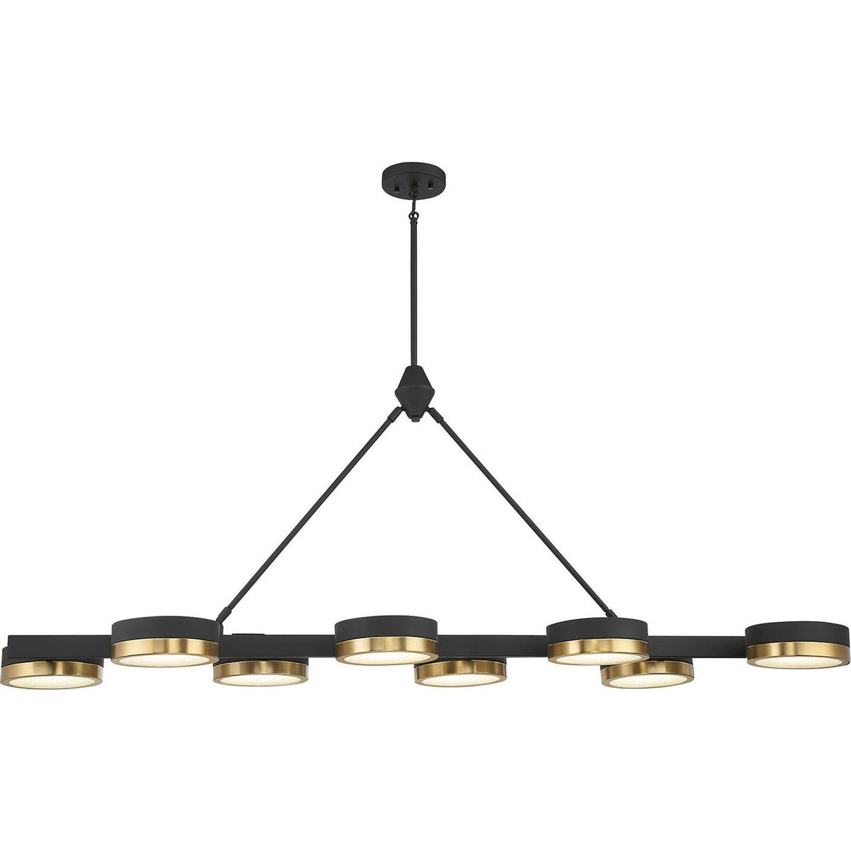 Savoy House - 1-1636-8-143 - LED Linear Chandelier - Ashor - Matte Black with Warm Brass Accents