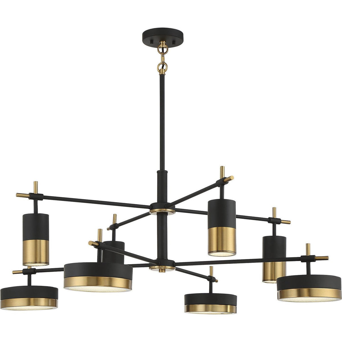 Savoy House - 1-1637-8-143 - LED Chandelier - Ashor - Matte Black with Warm Brass Accents