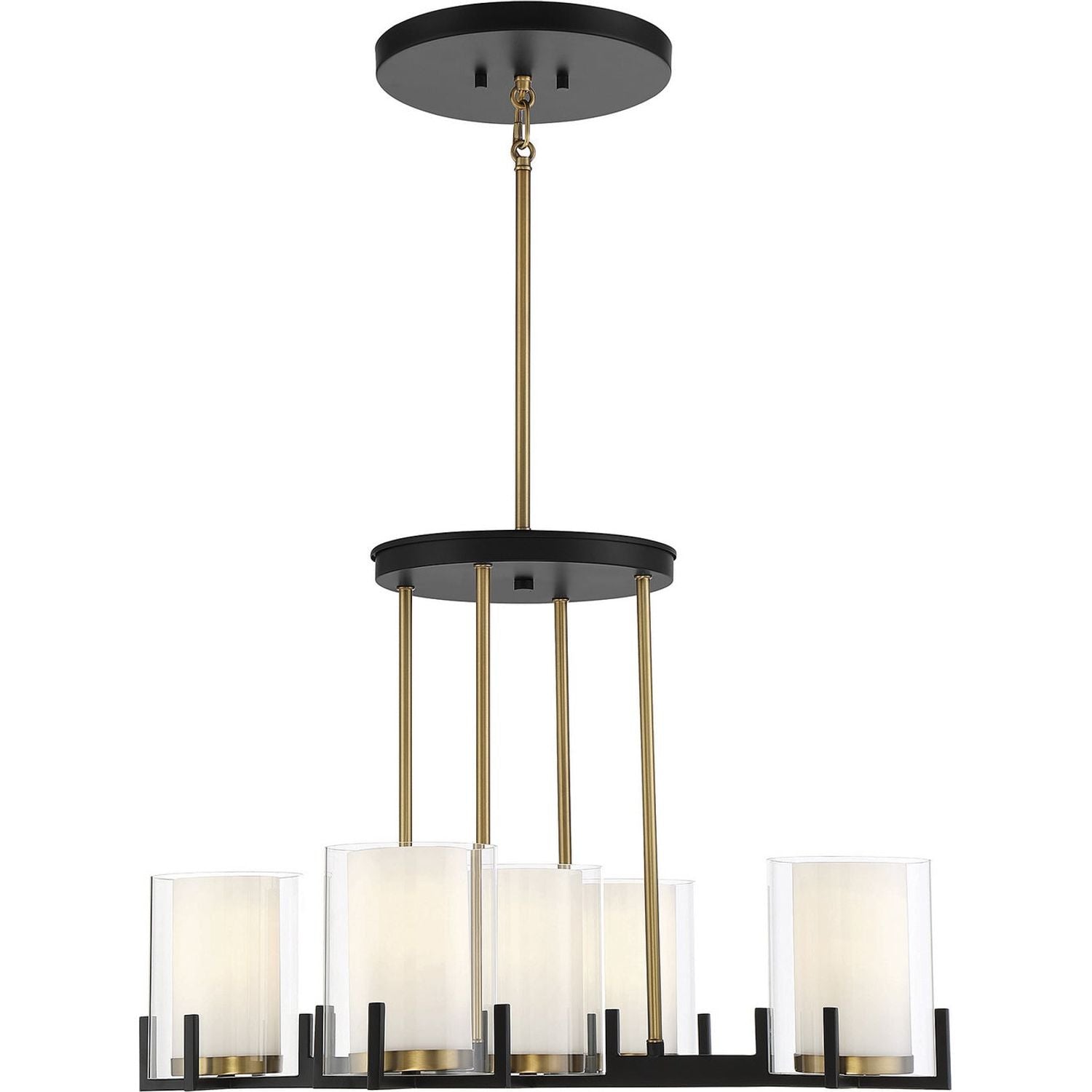 Savoy House - 1-1975-5-143 - Five Light Chandelier - Eaton - Matte Black with Warm Brass Accents