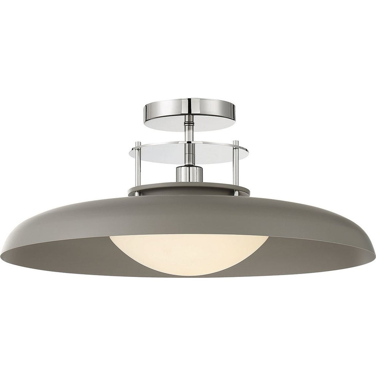 Savoy House - 6-1685-1-175 - One Light Semi-Flush Mount - Gavin - Gray with Polished Nickel Accents