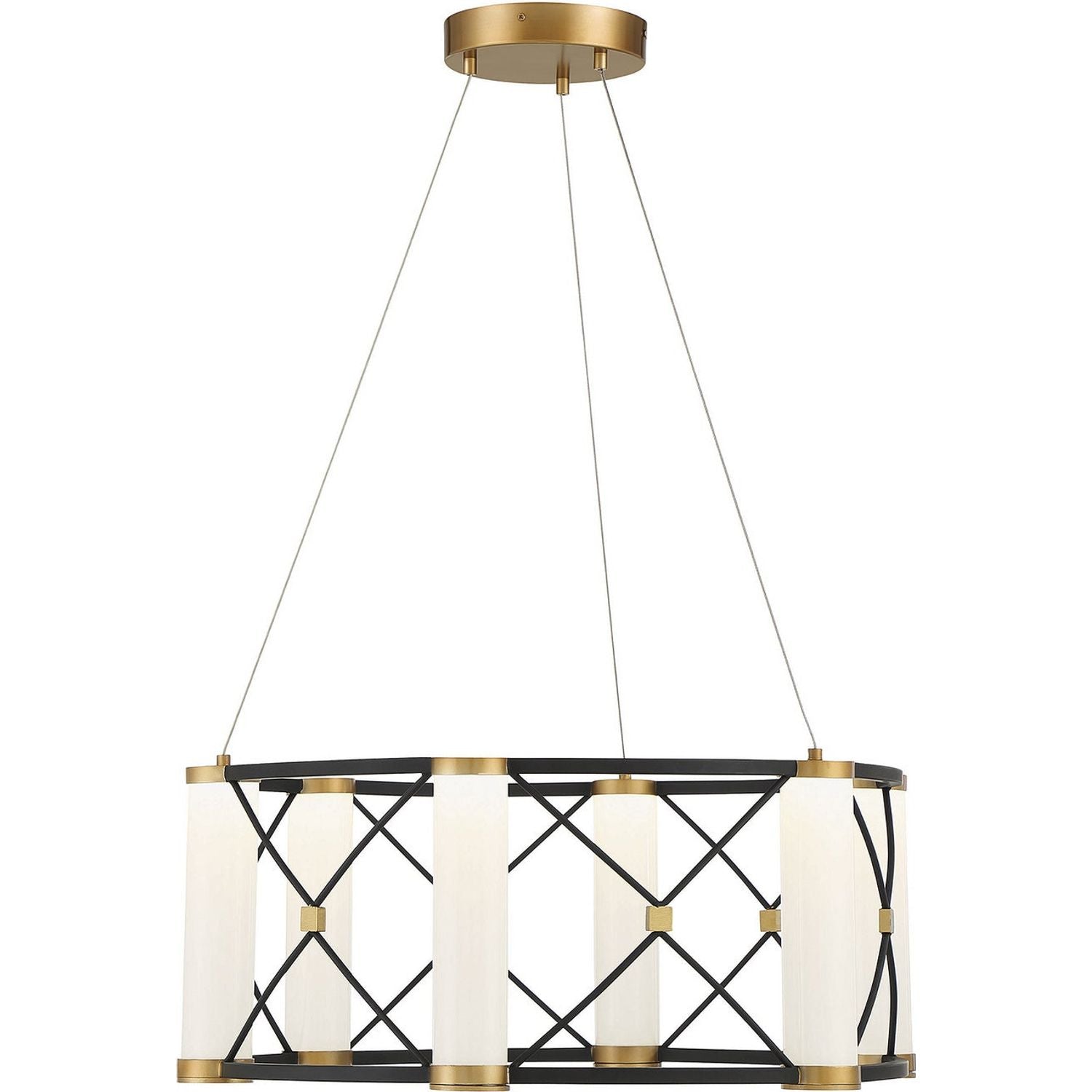 Savoy House - 7-1639-6-144 - LED Pendant - Aries - Matte Black with Burnished Brass Accents