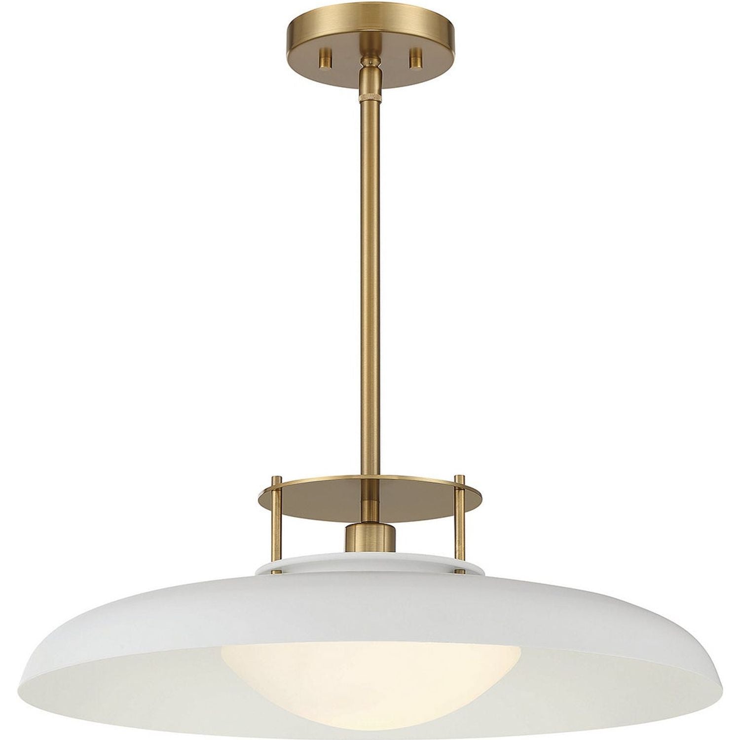 Savoy House - 7-1690-1-142 - One Light Pendant - Gavin - White with Warm Brass Accents
