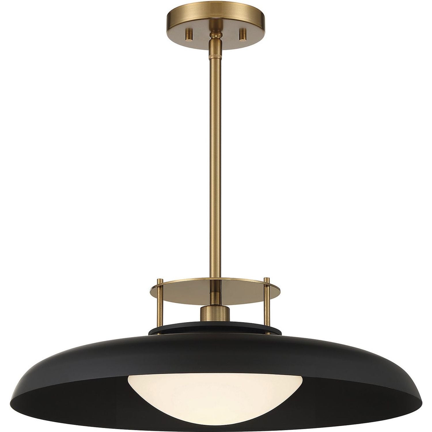 Savoy House - 7-1690-1-143 - One Light Pendant - Gavin - Matte Black with Warm Brass Accents
