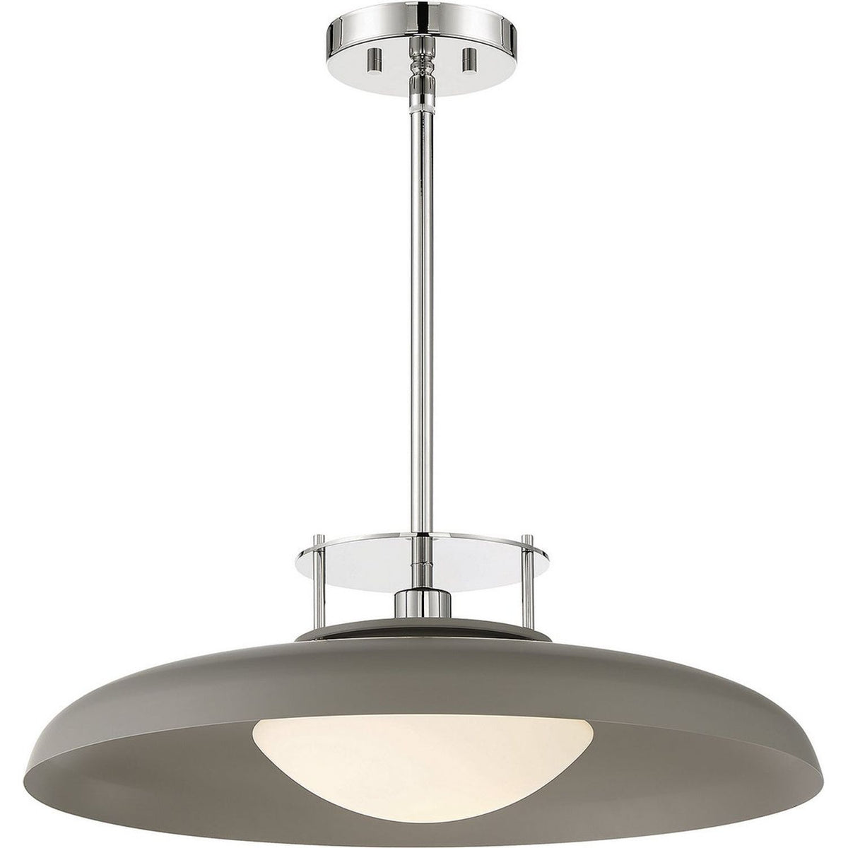 Savoy House - 7-1690-1-175 - One Light Pendant - Gavin - Gray with Polished Nickel Accents