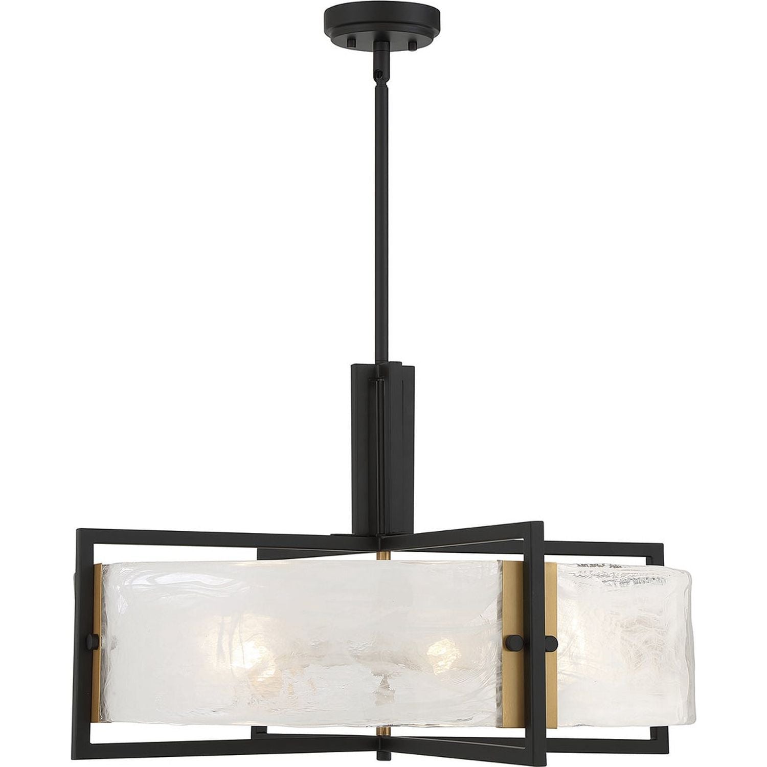 Savoy House - 7-1696-5-143 - Five Light Pendant - Hayward - Matte Black with Warm Brass Accents