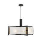 Savoy House - 7-1696-5-143 - Five Light Pendant - Hayward - Matte Black with Warm Brass Accents
