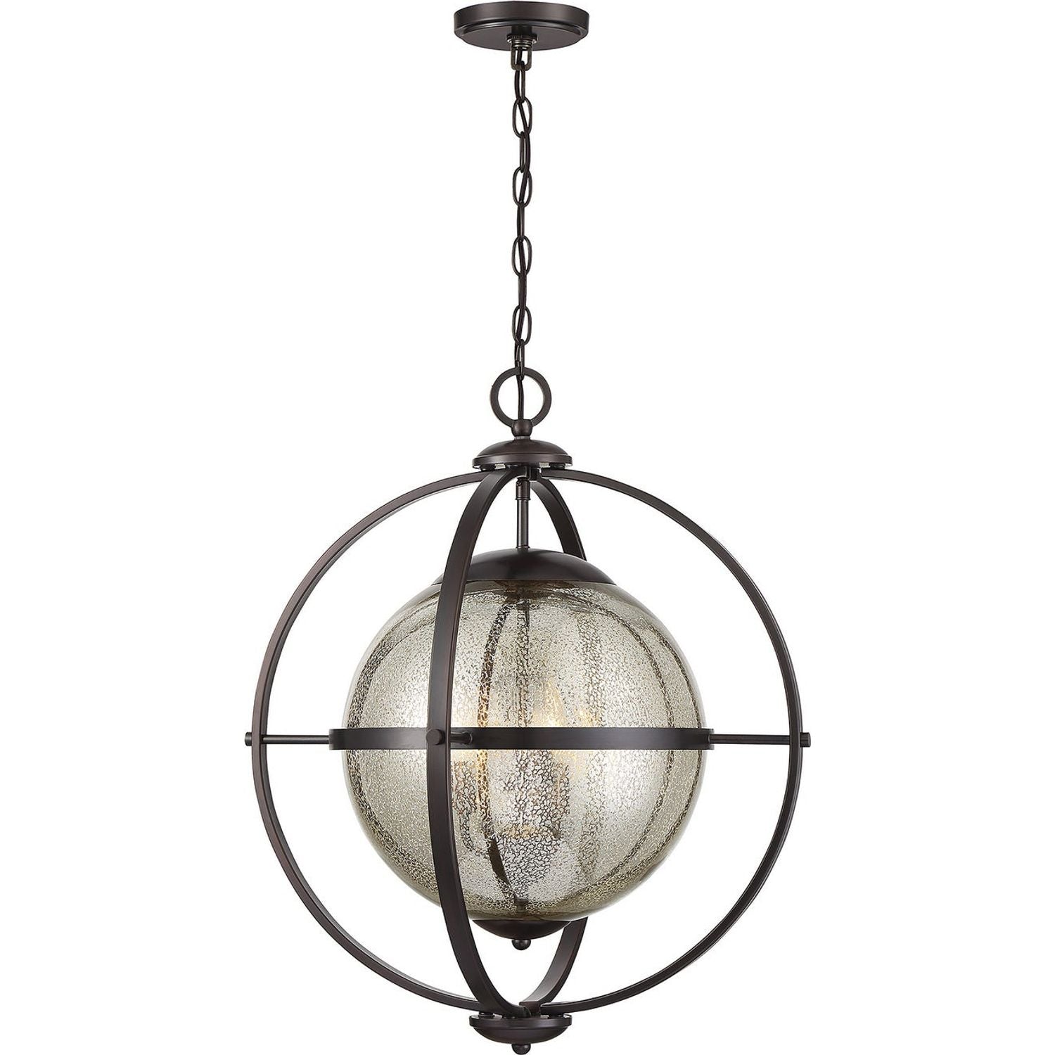 Savoy House - 7-1872-3-28 - Three Light Pendant - Pearl - Oiled Burnished Bronze