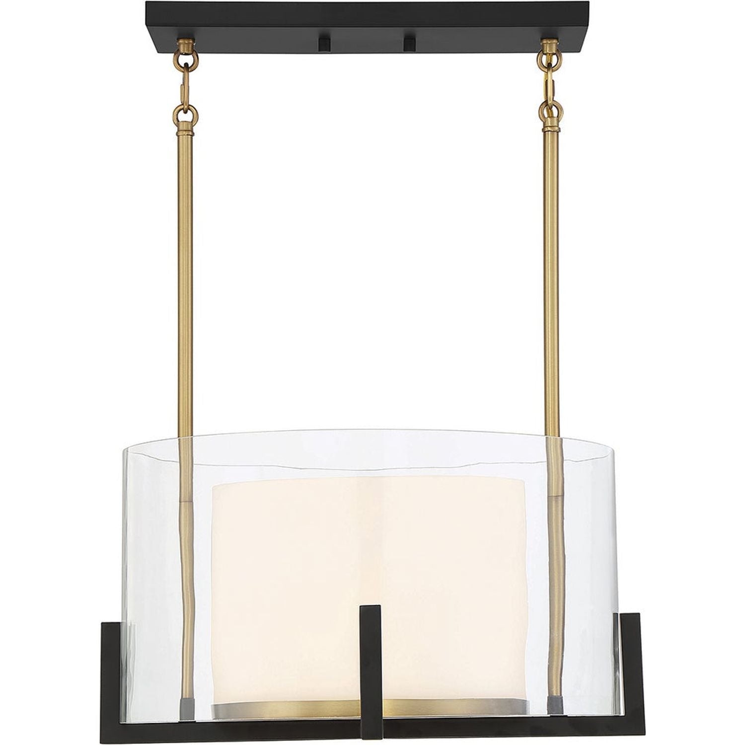 Savoy House - 7-1983-1-143 - One Light Pendant - Eaton - Matte Black with Warm Brass Accents