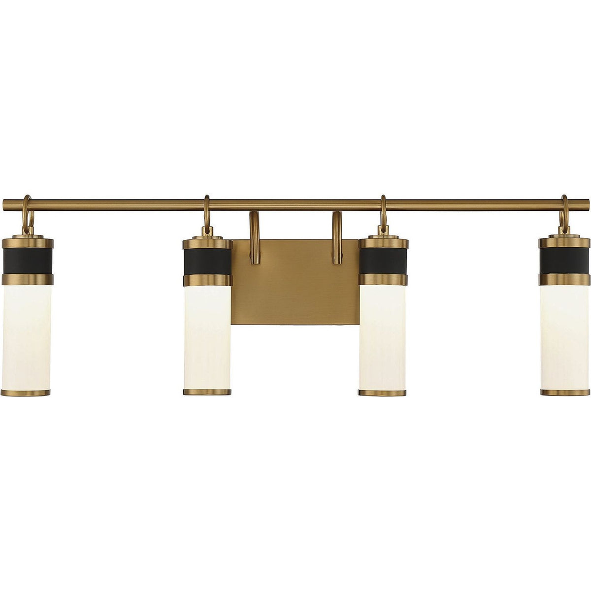Savoy House - 8-1638-4-143 - LED Bathroom Vanity - Abel - Matte Black with Warm Brass Accents
