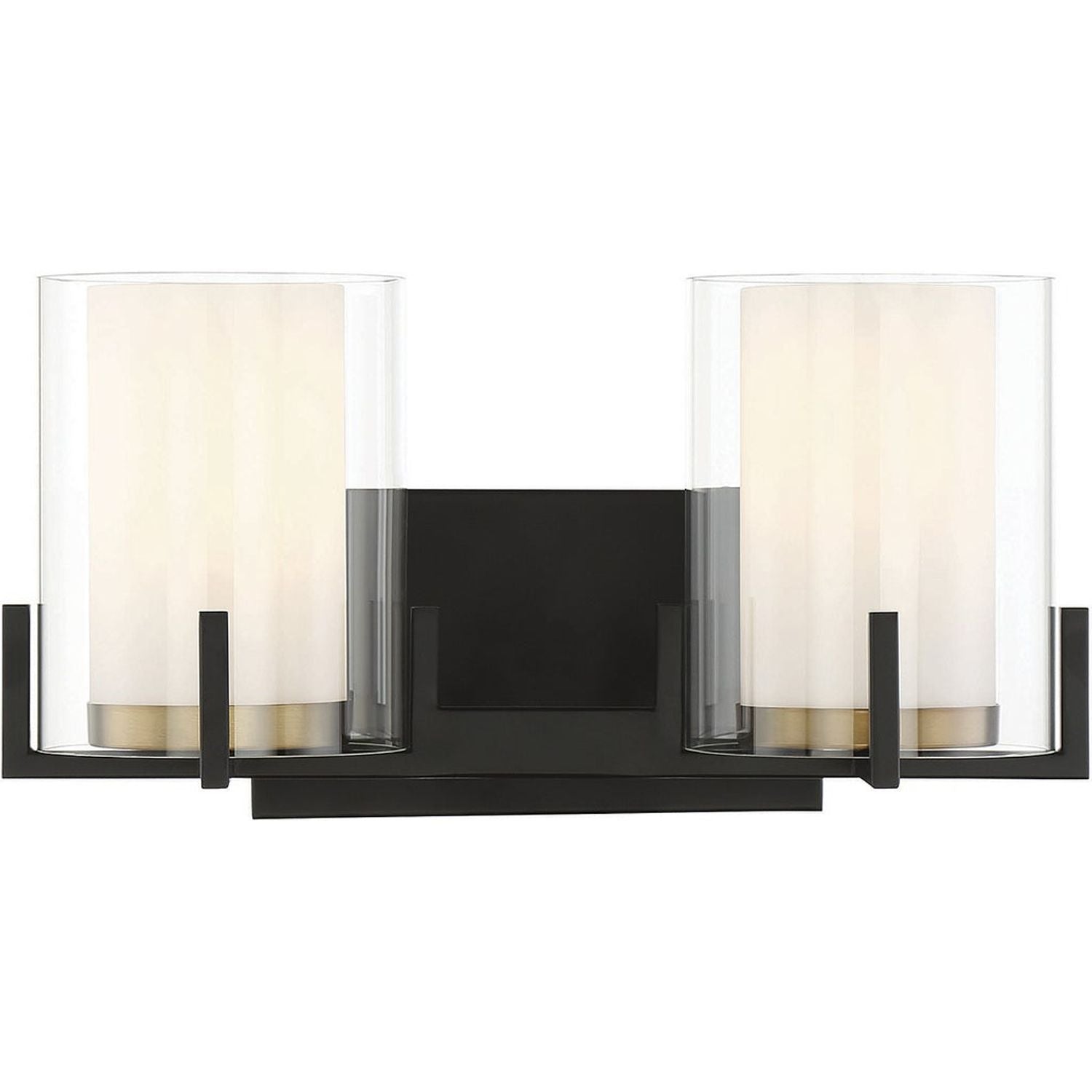 Savoy House - 8-1977-2-143 - Two Light Bathroom Vanity - Eaton - Matte Black with Warm Brass Accents