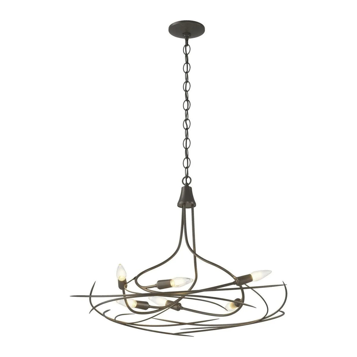 Hubbardton Forge - 101620-SKT-07 - Six Light Chandelier - Wisp - Dark Smoke