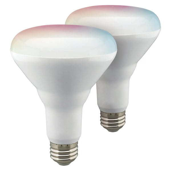 WiFi Étoile de mer - 9,5 W - BR30 DEL - RVB et blanc réglable - Starfish IOT - 120 volts - 760 lumens - Lot de 2