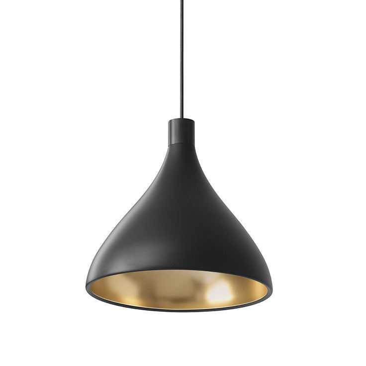 Pablo Designs - SWEL SNG MED BLK/BRA - LED Pendant - Swell - Black/ Brass