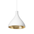 Pablo Designs - SWEL SNG MED WHT/BRA - LED Suspension - Swell - Blanc/Laiton