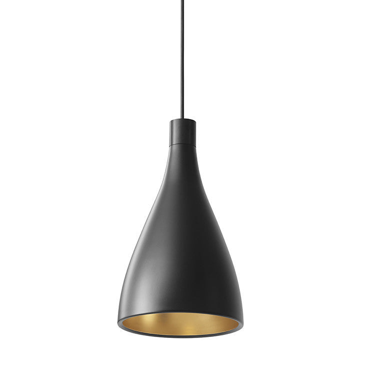 Pablo Designs - SWEL SNG NRW BLK/BRA - LED Pendant - Swell - Black/ Brass