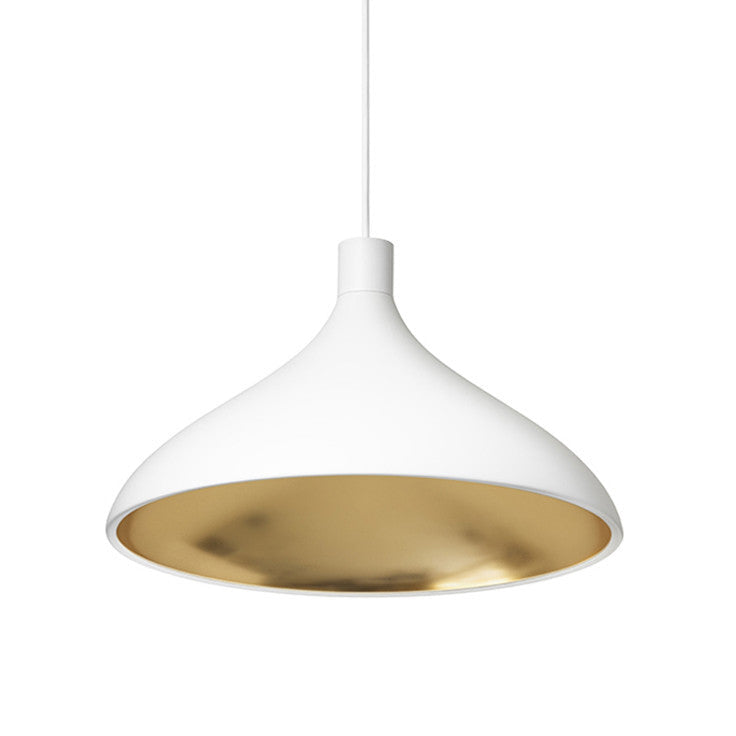 Pablo Designs - SWEL SNG WID WHT/BRA - LED Pendant - Swell - White/ Brass