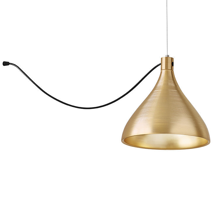 Pablo Designs - SWEL STR SNG MED BRA/BRA - LED Pendant - Swell - Brass/ Brass