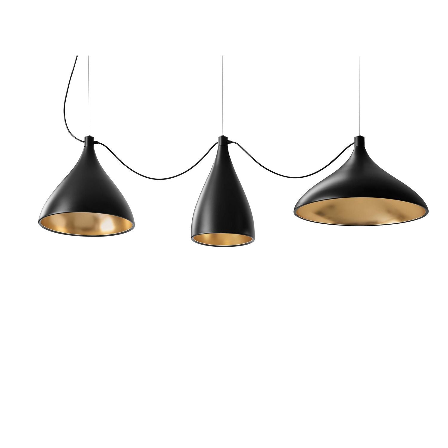 Pablo Designs - SWEL STR XL MIX BLK/BRA - LED Chandelier - Swell - Black/ Brass
