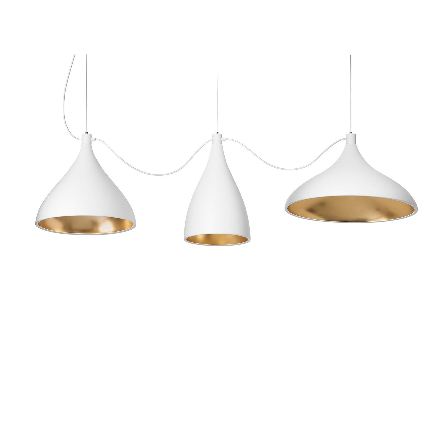 Pablo Designs - SWEL STR XL MIX WHT/BRA - LED Chandelier - Swell - White/ Brass