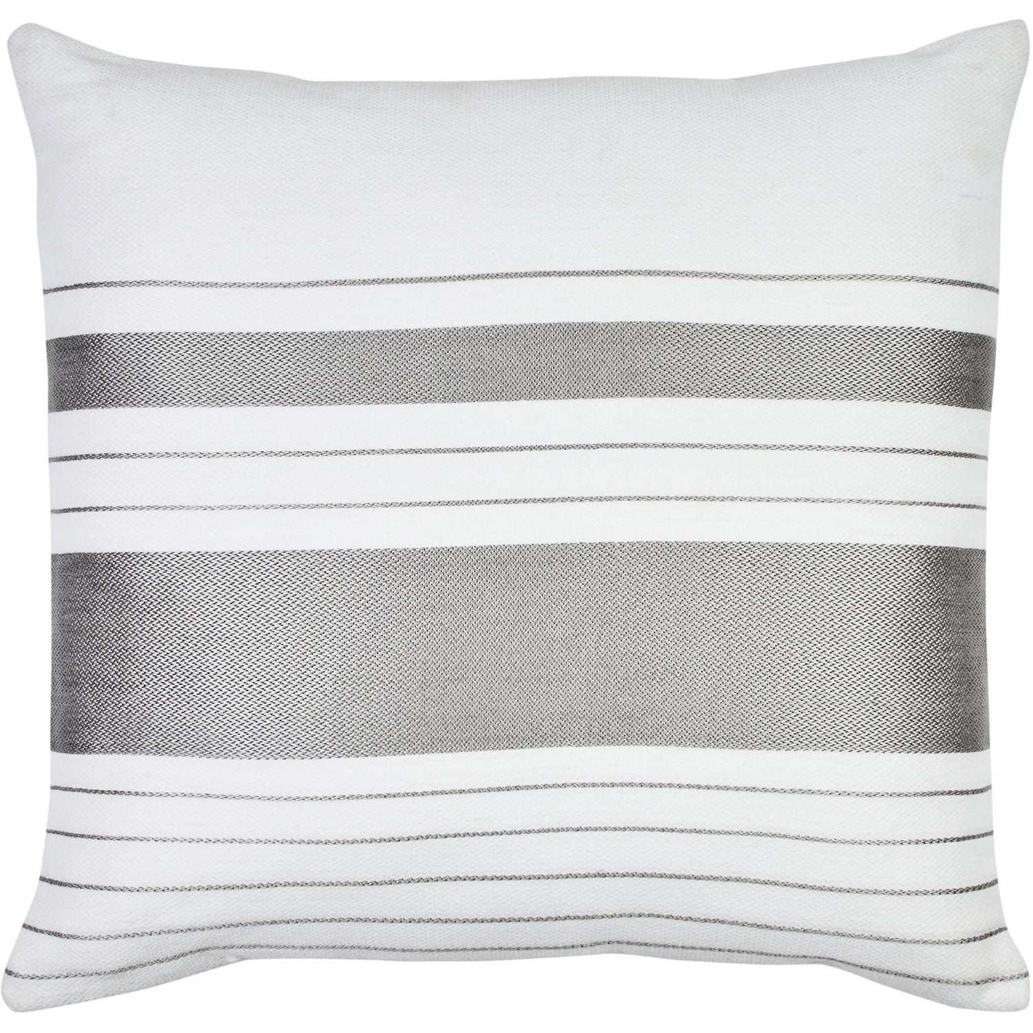 Renwil - PWFLX1026 - Pillow - Strathmere - Cool Grey/ White Stripes