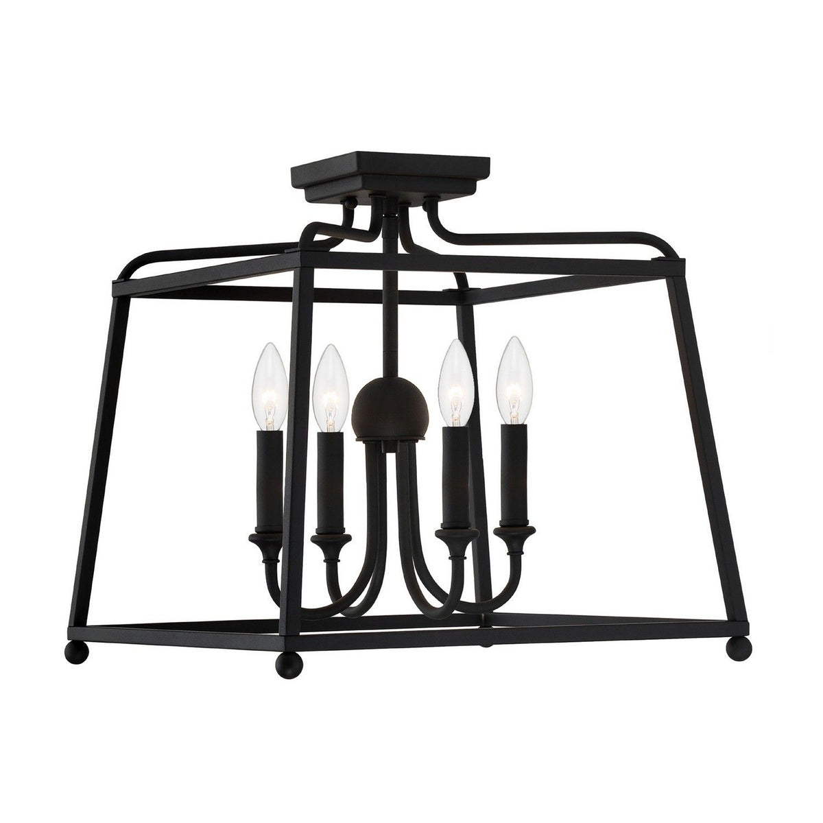 Crystorama - 2243-BF_NOSHADE - Four Light Semi Flush Mount - Sylvan - Black Forged